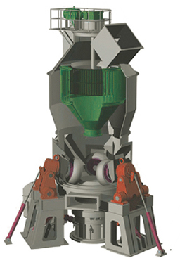 三環(huán)中速磨粉機立式磨出粉45到3微米細度可調(diào)三輥立式磨粉機結構及工作原理